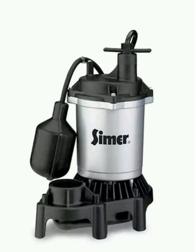 New in box simer 2163 1/3hp submersible thermoplastic sump pump tethered switch for sale