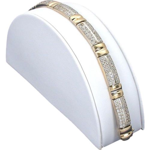 White Faux Leather Bracelet Display Single Half Moon
