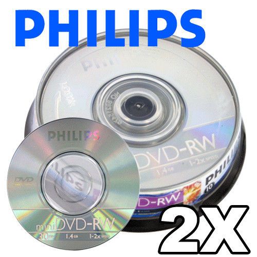 10-pk Philips Mini 2x DVD-RW 1.46GB Rewritable Mini DVD Disk 4 Digital Camcorder