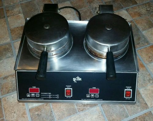 STAR Commercial Double Waffle Maker 7&#034; Waffler Machine Iron 240V Stainless