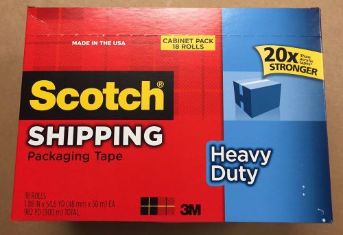 18 rolls,Scotch Heavy-Duty Shipping Packaging Tape, 1.88&#034;x54.6 Yd. FREE SHIPPING