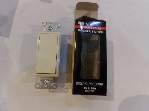(BOX OF 6) Hubbell Light Almond 15/20A Single Pole Rocker Swith DS120LAZ- NEW