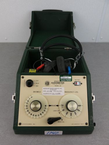 Eckstein Model 60 Audiometer Telephonics TDH-39 Headset Hearing Screening Tester