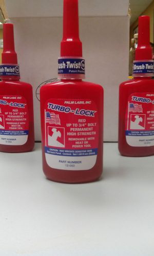 (1) turbo-lock red permanent threadlocker series (50ml) w/brush 12 usa new for sale
