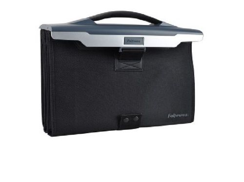 NEW - Fellowes Partition Additions 7500901 Portable Triple Pocket (Slate Gray)