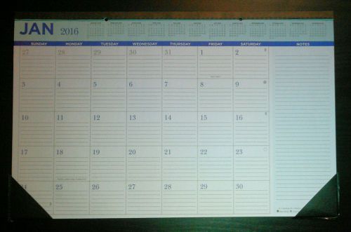 2016 Desk Pad Calendar 12 Month 17&#034; x 11&#034; Office Organizer Daily Planner Blotter