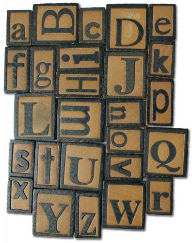 Vintage collection letter press set 26 piece-alphabet 609465591551 for sale