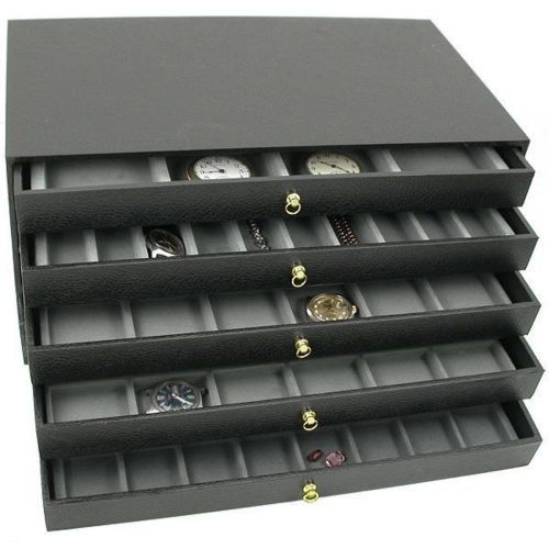 5 Drawer Jewelry Storage Case &amp; Inserts