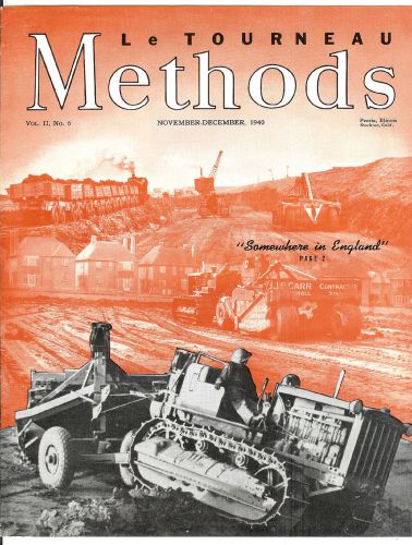 1940 le tourneau methods brochure, heavy equipment brochure magazine for sale