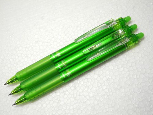 ( 3 pens ) frixion erasable retractable  pilot 0.7mm roller ball pen, lime green for sale