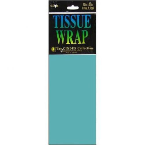 TURQUOISE TISSUE 20&#034; x 20&#034; 50.8 x 50.8 CM 10 SHTS/PKG