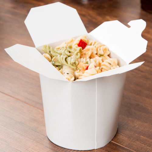 White Microwavable Paper Take-Out Container ( 16 oz ) - 500 / Case