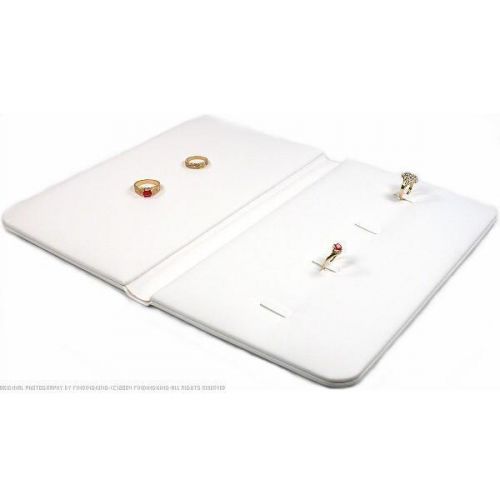 White Faux Leather Ring Display Pad