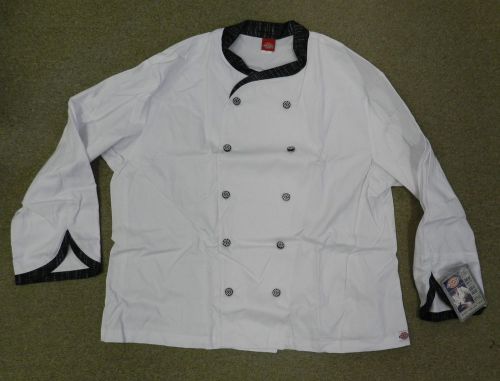 Dickies executive cw070303blt chef coat blk white tweed trim checkered button 36 for sale
