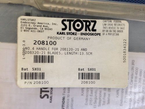 New Storz 208100 (No. 4 Handle For 208120-21 &amp; 208320-21 Blades, L: 13.5cm)