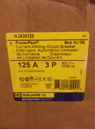 New in sealed box square d hja36125 i-line  molded case circuit breaker new 125a for sale