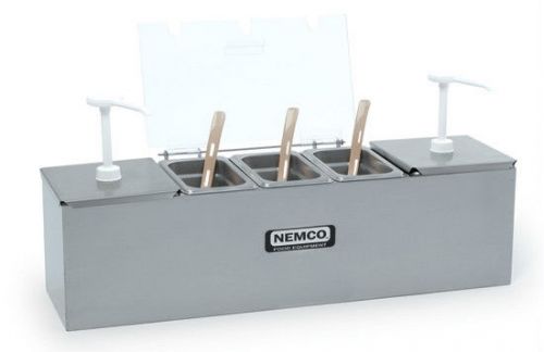 Nemco countertop condiment station 3 0.1 qt s/s pan with 2 pumps 88100-cb-3 for sale