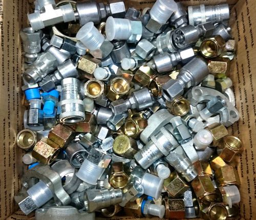(qty 200) new gates hydraulic hose end fittings, adapters bulk part surplus lot for sale