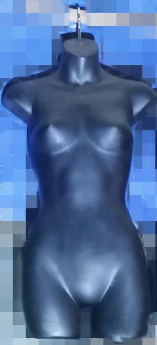 Black Female Torso/Mid-Thigh Mannequin Hard Plastic with Hook Display