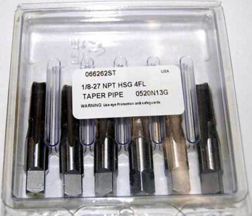6 Pcs. Standard Tool Made in USA 1/8-27 HSS NPT Taper Pipe Taps