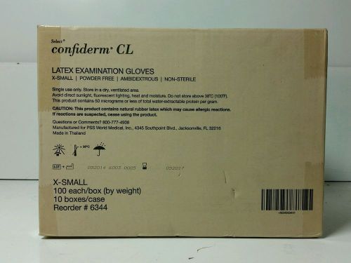 Select Confiderm CL Latex Powder Free Exam Gloves 6344 X-Small  1 Case of 1000