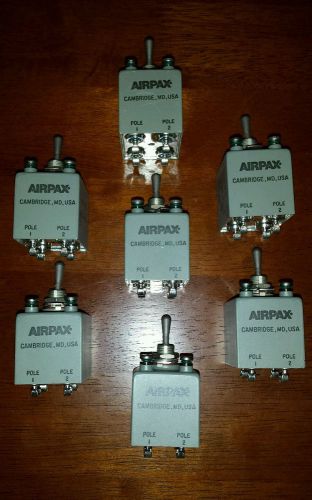 Lot of 7 AIRPAX MIL-SPEC CIRCUIT BREAKER 81541 AP-12 240 V,  2Pole,  400hz