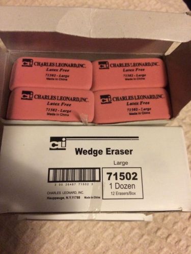 Wedge Erasers 71502 Charles Leonard Inc. Latex Free Large 6 Dozen