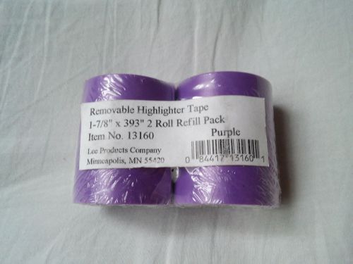 Lee Removable Highlighter Tape 1 7/8&#039;&#039; x 393&#039;&#039; Purple 2 pack