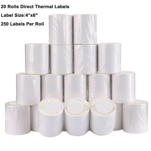 20 Rolls 250 Per Roll 4x6 Direct Thermal Labels Zebra 2844 Eltron Expedited Ship