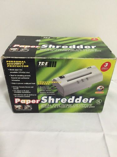 TDE Systems Model JJ-1200 Paper Shredder Office Adjustable