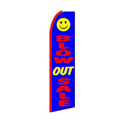 2 Blow Out Sale Smiley Sign Swooper flag 15&#039; Feather Blowout Banner made USA (2)