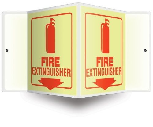 Accuform signs psp348 projection sign 3d, legend &#034;fire extinguisher (arrow)&#034; for sale