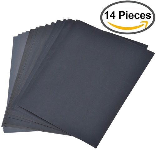 9x 11 Inch 800 to 3000 Grit Sandpaper Assortment Dry/ Wet 14 Pieces for Autom...