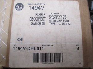 NIB Allen-Bradley 1494V-DH611 Fusible Disconnect Switch Kit 100A 600V 3 Phase