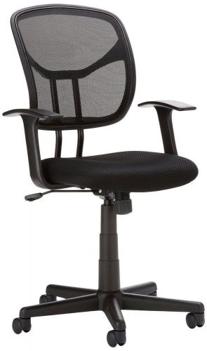 Amazon basics mid-back ergonomic black mesh office chair hl-002565 new for sale