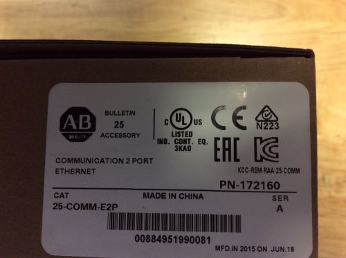 Allen Bradley Ethernet Module 25-COMM-E2P ***New In Box with 2015 Date Code***