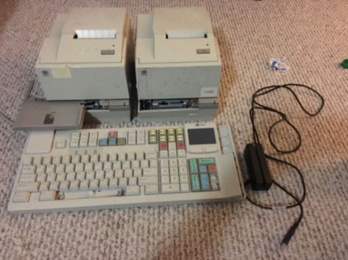 Wholesale lot of pos: 2 ncr printers and mcr keyboard &amp; card swiper untested! for sale