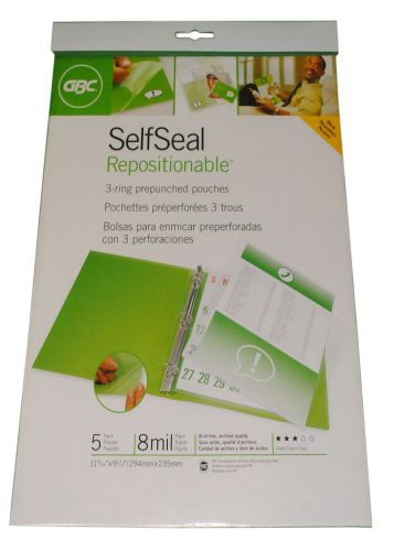 3-ring binder prepunched pouches 5 self seal repositionable for sale