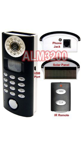 Motion Alarm Camera W/IR Remote + Solar Panel + DVR Recording + Auto Call-Out