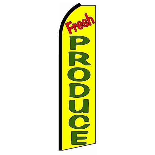 Fresh Produce Sign Swooper flag 15ft Feather Banner + Pole made in USA (1)