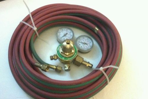 Hobart lxr-65 compressed gas regulator with 25&#039; oxy/acetylene hose for sale