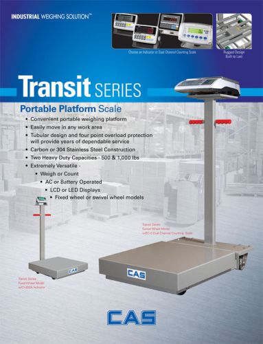 CAS Scale Transit Series Portable Platform Scale Carbon Steel, 24 x 24 x 6, 500