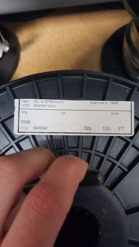 Audio wire 2 AWG Black spool of 100 feet M22759/16-2-0 Mil Spec