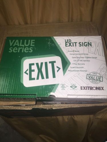 Case/6 NIB EXITRONIX LED EXIT SIGN VEX-U-BP-WB-WH White W/red ~~4Cases Available