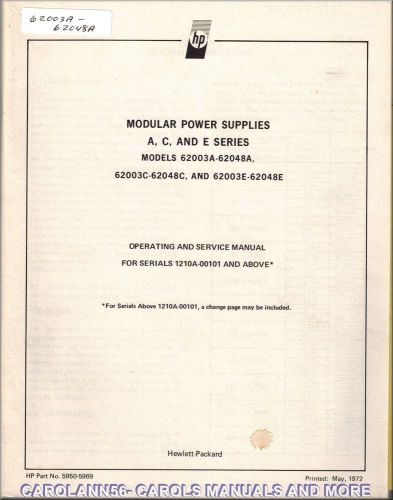 HP Manual 62003A-62048A 62003C-62048C &amp; 62003E-62048E MODULAR POWER SUPPLIES