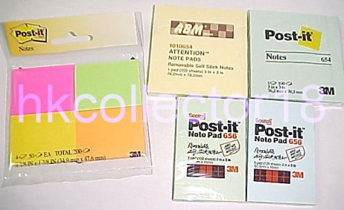 (8) Assorted Sizes Post-It Sticky Notes Pads