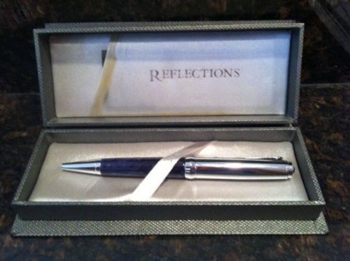 Silver and blue Reflections roller ball pen, New engravable MSRP $50 graduation!