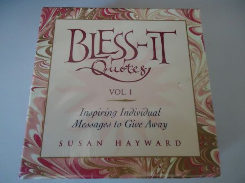 &#034;BLESS IT&#034; QUOTES Vol.1 - Inspiring Individual Messages - Susan Hayward - Gift
