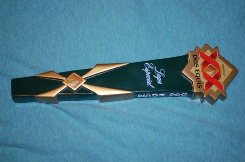 Dos Equis Lager Beer Tap Handle 11.5&#034;, Iconic Indian On Tap, Green Gold
