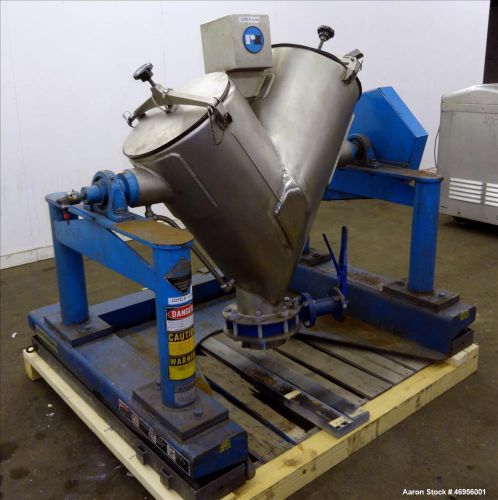 Used- patterson-kelley twin shell cross flow blender, 5 cubic feet capacity, 304 for sale